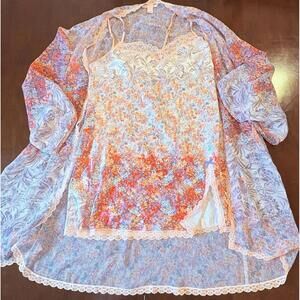 Victoria Secret Pink Label Nightgown And Robe 2 Pc Set Medium